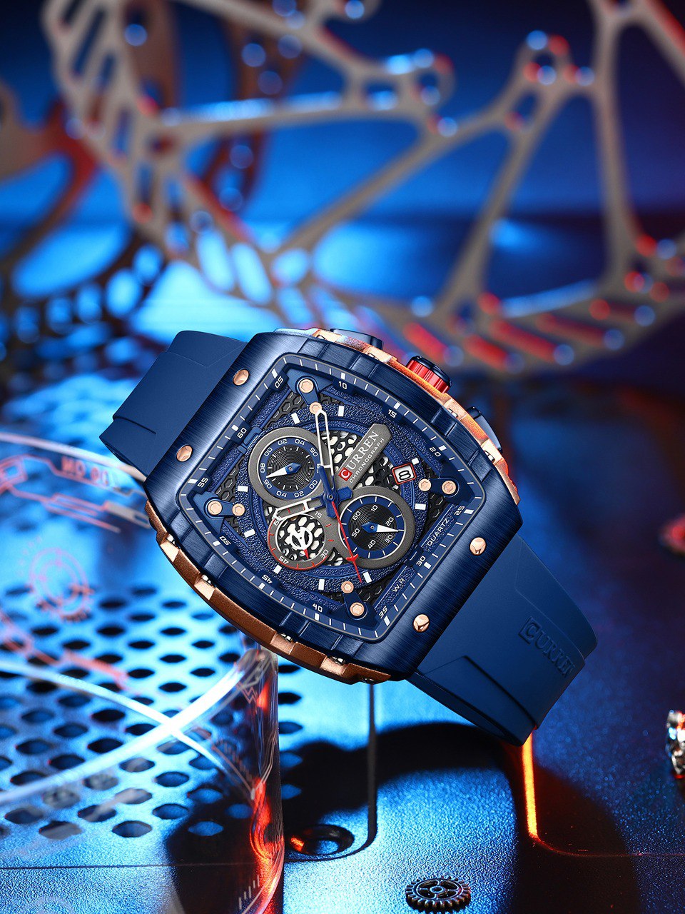 RELOJ CURREN 8442 + GAFAS WAYFARER NEGRA